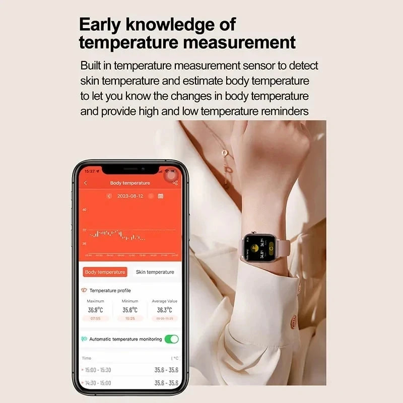 Novo 2025 ECG+PPG Relógio Inteligente de Grau Médico Feminino // Açúcar no Sangue // Lipídios no Sangue // Ácido Úrico // Rastreador de Saúde Menstrual // Smartwatches