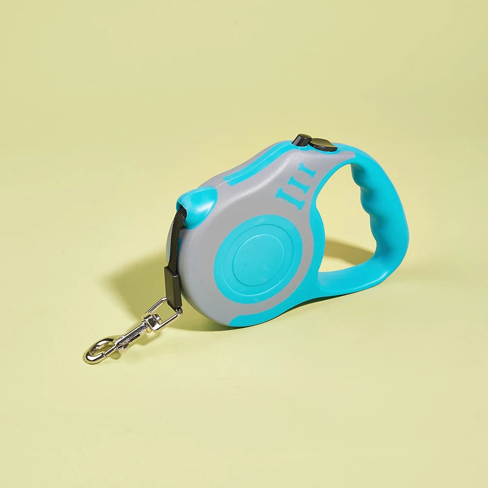 Coleira Retrátil Automática e Durável de Nylon Forte p/ Cães // De 3m e 5m // Para Cães Pequenos, Médios e Grandes // Suprimentos p/ Animais de Estimação