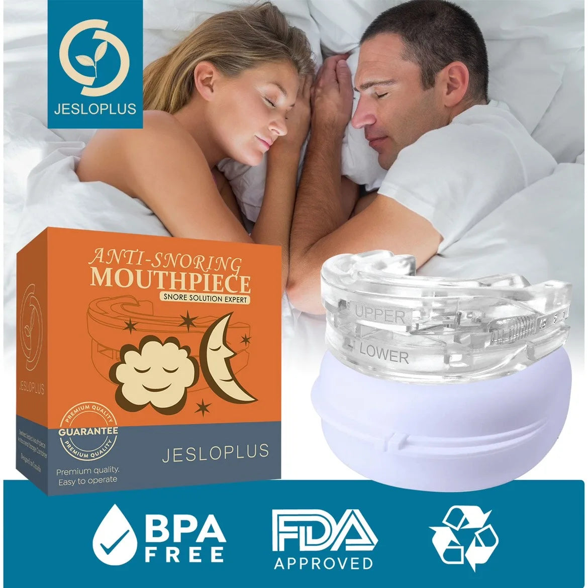 Protetor Bucal Anti-Ronco MOKARLE / Bruxismo // Melhora o Sono / Apneia / Dentes // Dispositivo Noturno para Parar de Roncar