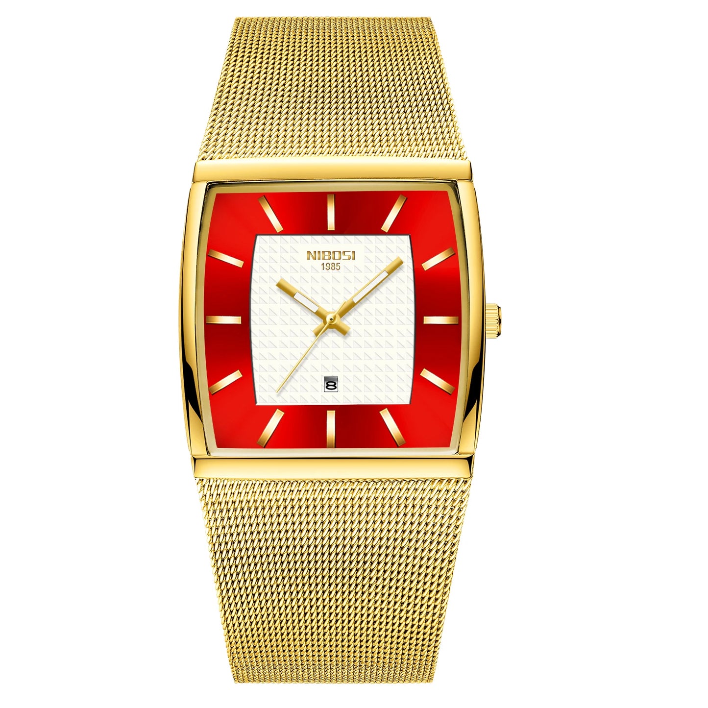 Relógios NIBOSI da Moda p/ Homens // Pulseira de Aço Inoxidável // Relógio Esportivo de Quartzo // Data Ultra Automática // Relógio Casual à Prova d'Água // Relógio Masculino