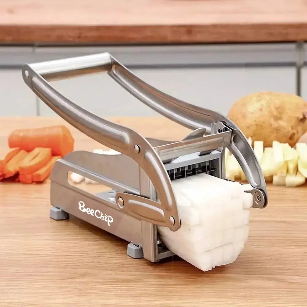 Máquina de Corte de Batata Multifuncional de Aço Inoxidável // Corte Manual de Vegetais // Ferramenta de Corte de Batata, Pepino, Frutas e Legumes