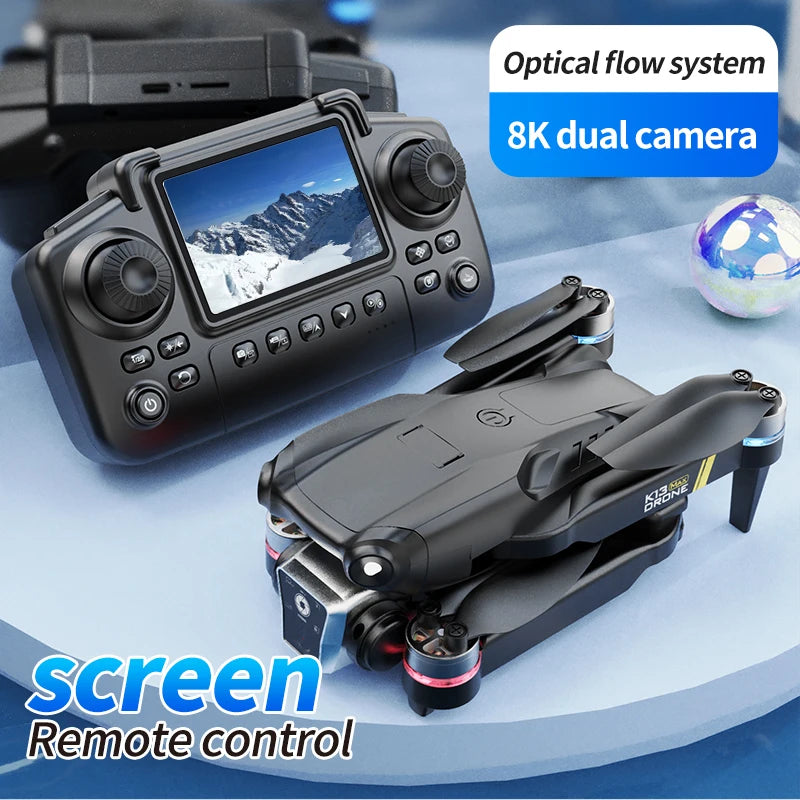 Drone Profissional K13MAX RC 8K HD Câmeras // WIFI FPV // Altura Segurar Gesto // Fotografia // Quadricóptero Dobrável // Tela Controle Remoto GIF
