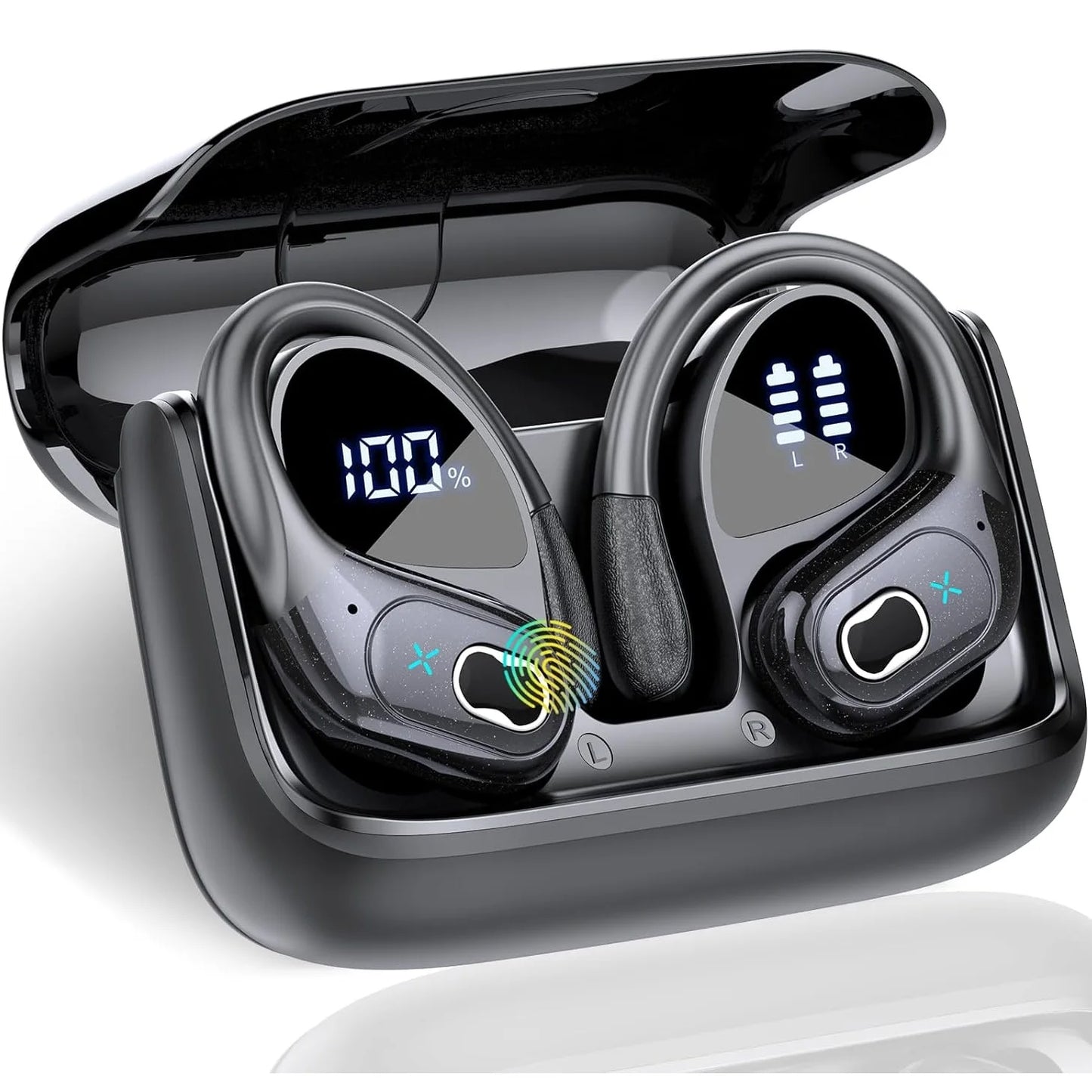 Fones de Ouvido Esportivos TWS Bluetooth 5.4 HIFI Bass // Fones de Ouvido s/ Fio // LED Touch // Fone de Ouvido Viva-Voz c/ Cancelamento de Ruído // Fone de Ouvido à Prova d'água