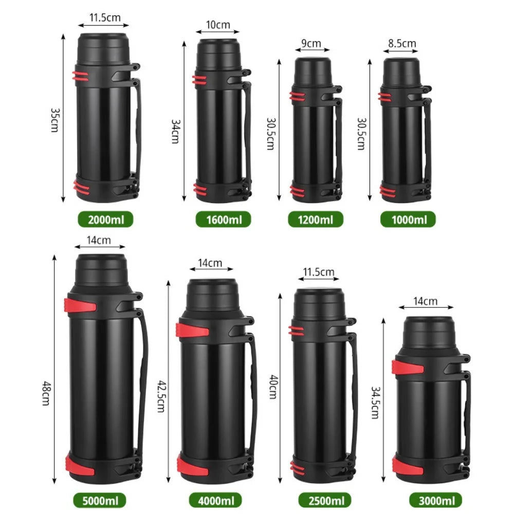 Garrafa Térmica de Aço Inoxidável c/ Grande Capacidade // Garrafa Térmica c/ Isolamento a Vácuo p/ Água // Para Viagens ao Ar Livre // Para Manter Aquecido Também