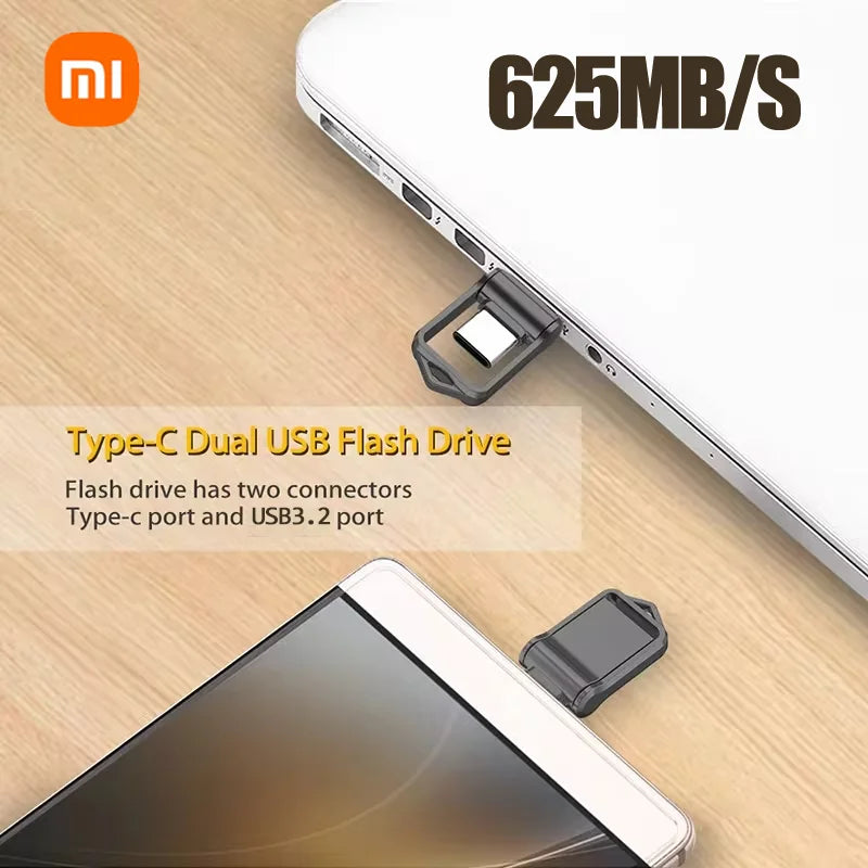 Pen Drives USB de Metal USB 3.2 de Alta Velocidade Xiaomi 2TB // Para Celular / Computador // Transmissão Mútua, Interface Tipo C // Portátil U-Disk