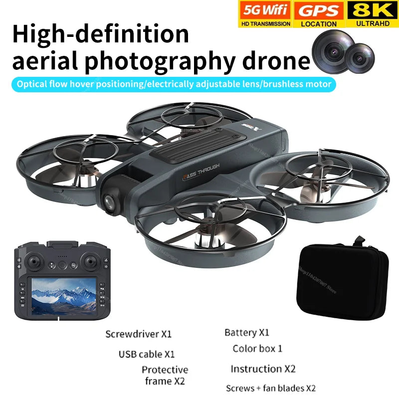 NOVO Drone X266 Original 8K WIFI / GPS // Fotografia Aérea Profissional HD // Controle Remoto Aeronave // HD Câmera Dupla // Quadricóptero Brinquedo UAV