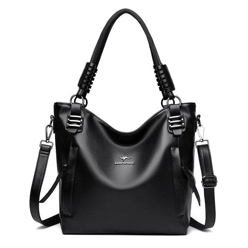 Bolsa de Couro Genuíno Macio de Luxo // Bolsa Mensageiro Transversal de Ombro // Bolsa de Couro de Vaca, Cor Sólida