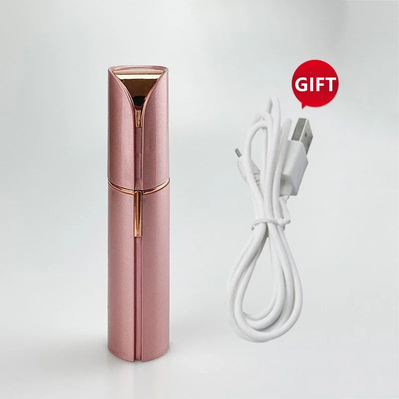 Novo Depilador Facial Batom // Depilador Barbeador USB // Aparador Elétrico de Sobrancelhas // Removedor de Pelos Femininos Mini Barbeador Depilador