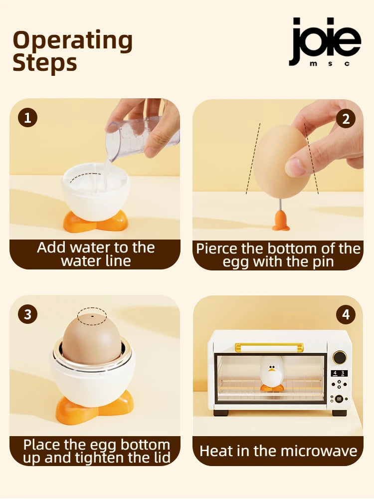 Joie Microondas Egg Boiler eggy // Microondas Egg Poachers // Fogão Vaporizador // Caixa para Ovos de Galinha e Codorna // Utensílios de Cozinha para Ovos