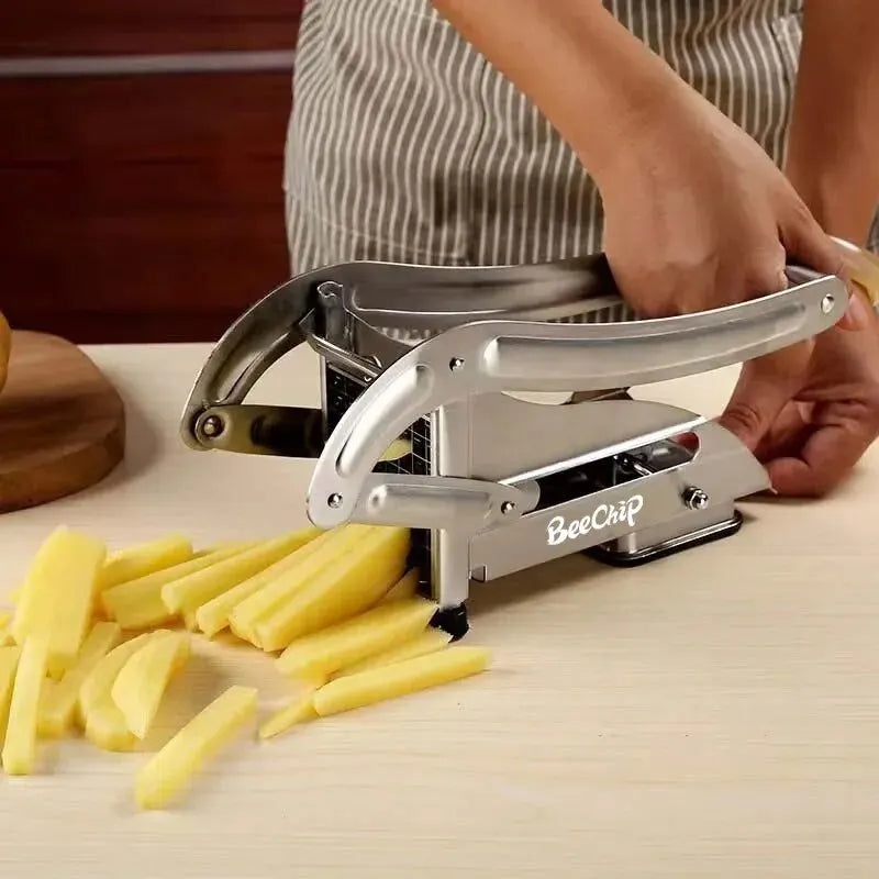 Máquina de Corte de Batata Multifuncional de Aço Inoxidável // Corte Manual de Vegetais // Ferramenta de Corte de Batata, Pepino, Frutas e Legumes