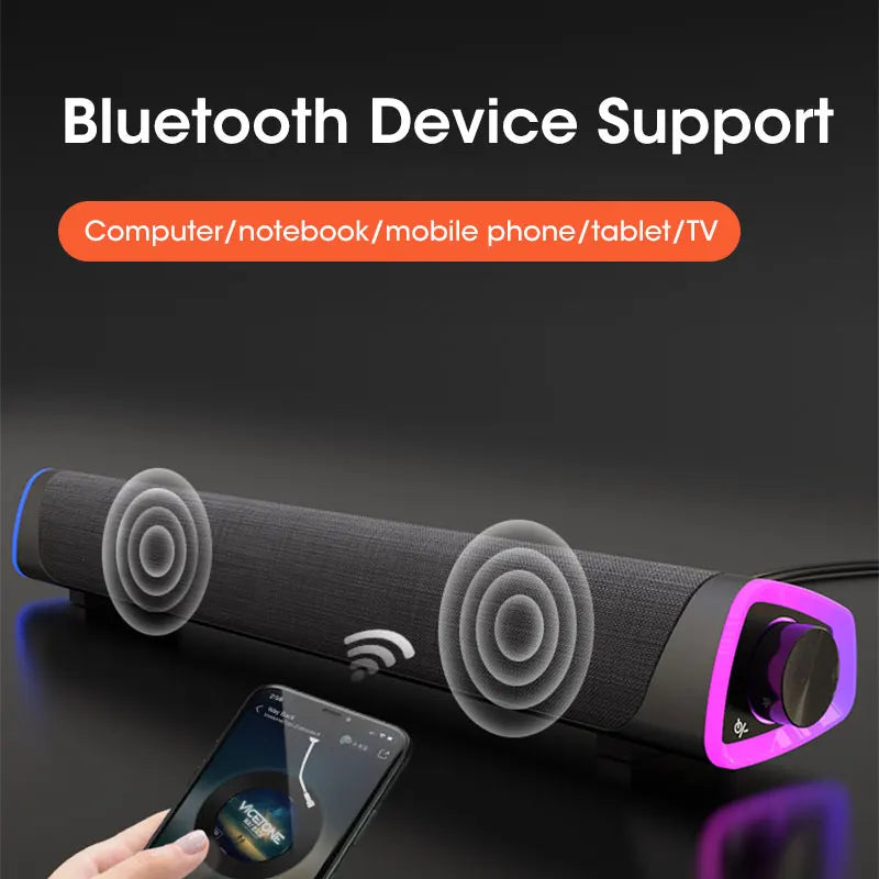 Barra de Alto-Falante Estéreo Som Subwoofer Bluetooth // Alto-Falante para Macbook / Laptop Notebook // PC Music Player Alto-Falante com Fio