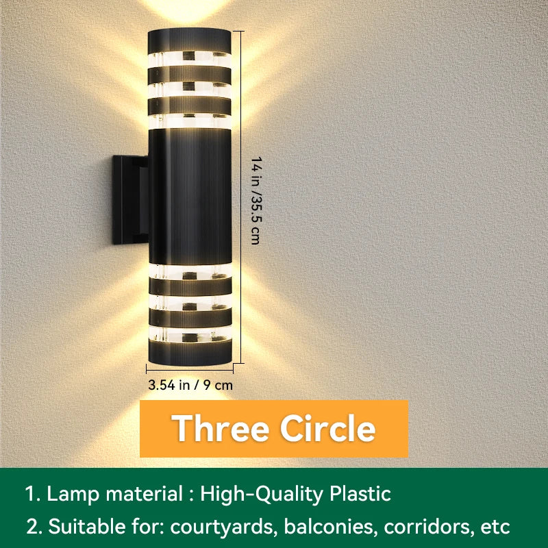 Luminária de Parede Moderna p/ Decoração Externa/Interna E27 // Lâmpadas À Prova d'água // Lâmpada de fachada LED // Decoração Externa/Interna p/ Casa
