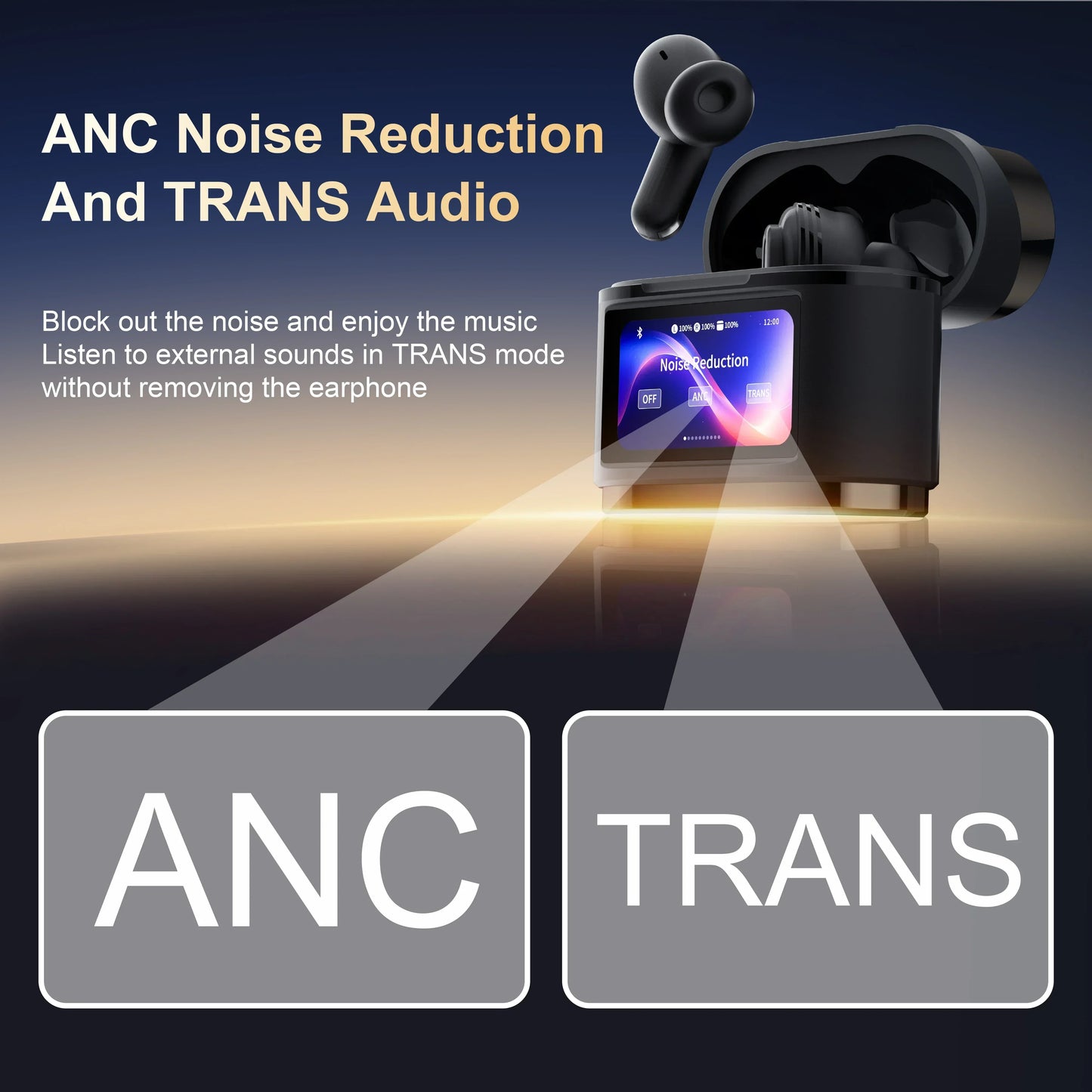 Fones de Ouvido Bluetooth Xiaomi True Wireless BD2 ANC // Com Cancelamento de Ruído // ENC c/ Display Digital e Microfone Integrado // Fones de Ouvido Estéreo de Alta Fidelidade