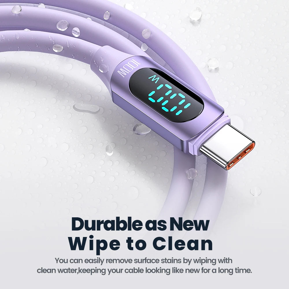 Cabo PD 100W Toocki Silicone USB Tipo C para USB C // Carregamento Rápido p/ Macbook Samsung / Huawei / Xiaomi Tipo C para Tipo C Cabo Display