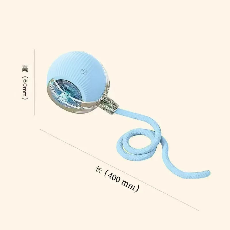 C015 Bola de Brinquedo p/ Gatos // Bola Rolante Inteligente p/ Animais de Estimação // Bola Interativa Automática c/ Cauda