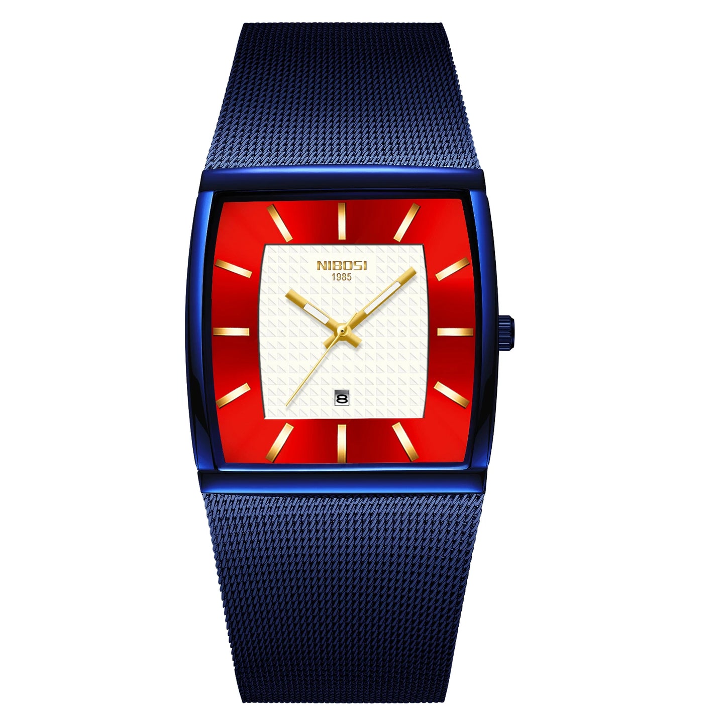 Relógios NIBOSI da Moda p/ Homens // Pulseira de Aço Inoxidável // Relógio Esportivo de Quartzo // Data Ultra Automática // Relógio Casual à Prova d'Água // Relógio Masculino