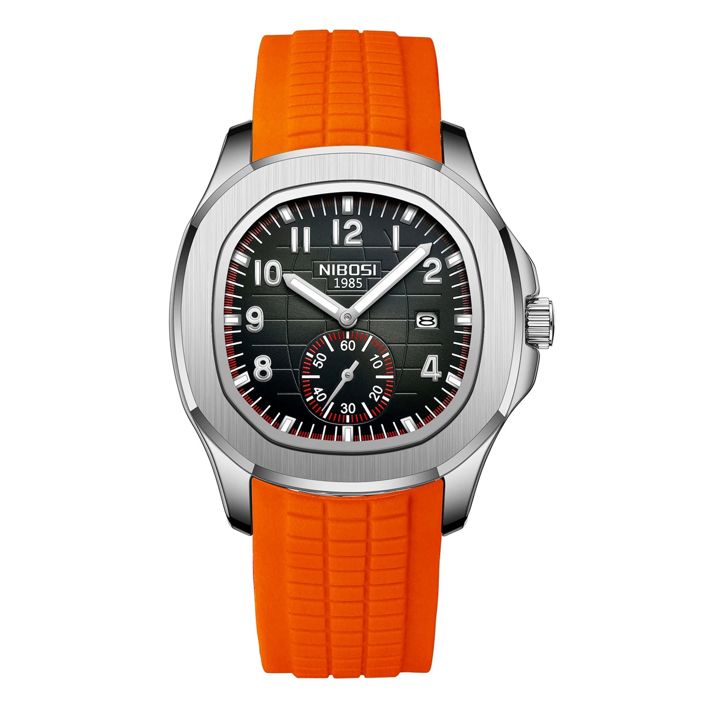 Relógios NIBOSI da Moda p/ Homens // Pulseira de Aço Inoxidável // Relógio Esportivo de Quartzo // Data Ultra Automática // Relógio Casual à Prova d'Água // Relógio Masculino