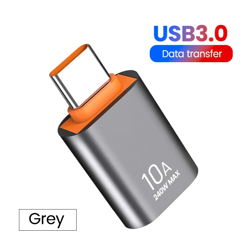 Adaptador USB 3.0 OTG 10A para Tipo C USB // Fêmea para Tipo C // Macho Adaptador de Carregamento Rápido OTG USB C // Para Xiaomi Samsung Laptop PC