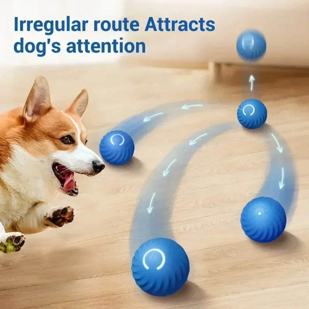 Bola de Brinquedo p/ Cachorro c/ Movimento Automático // Com Rolamento / USB Smarts // Brinquedo Interativo // Bola de Brinquedo p/ Mastigar // Acessórios p/ Cães