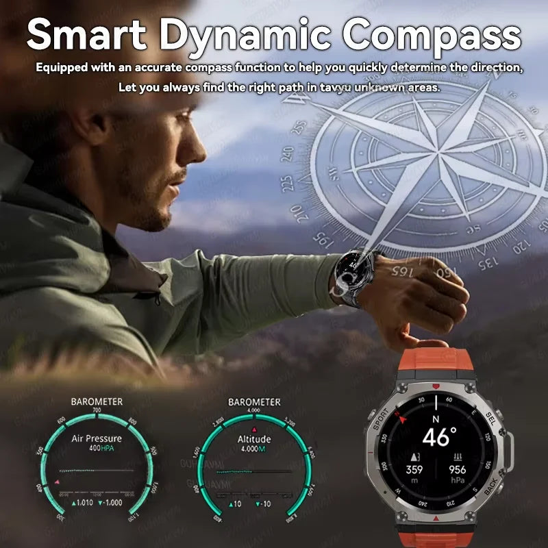 Relógio inteligente T-Rex 3 original militar com GPS para natação, masculino, para Xiaomi, 10ATM, IP69K, à prova d'água, pulseira com 170 GPS esportivo integrado
