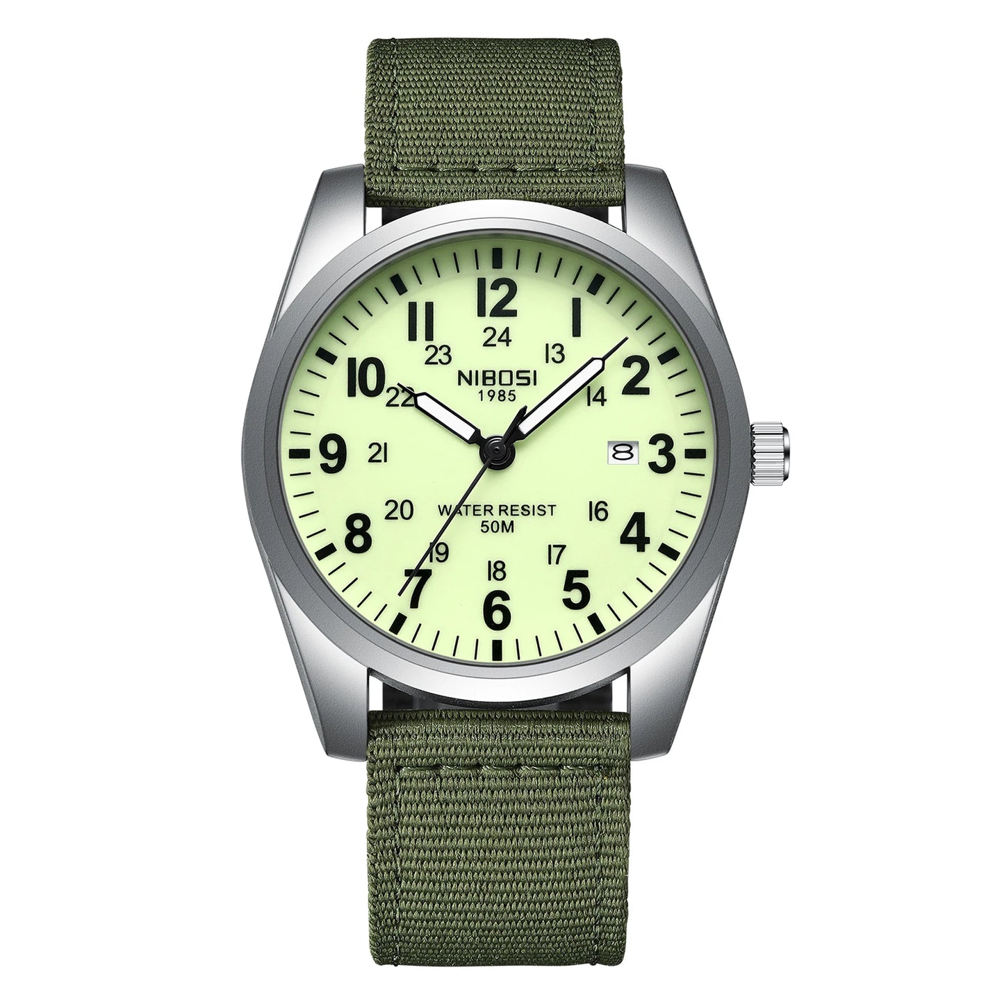 Relógios NIBOSI da Moda p/ Homens // Pulseira de Aço Inoxidável // Relógio Esportivo de Quartzo // Data Ultra Automática // Relógio Casual à Prova d'Água // Relógio Masculino
