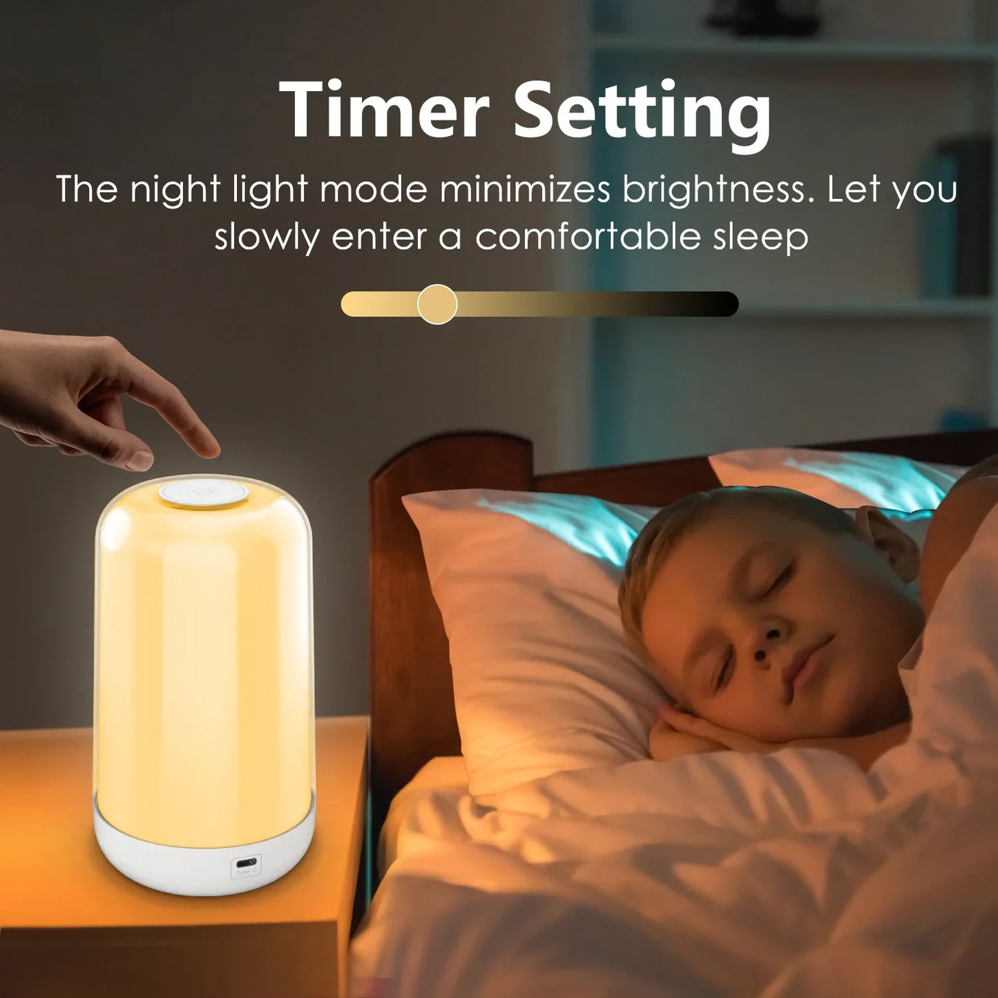 Lâmpada Noturna Inteligente Xiaomi p/ Mesa de Cabeceira // Luz LED Sensível ao Toque // RGB, Bateria de 3600 mAh // Lâmpada de Mesa Recarregável p/ Decoração