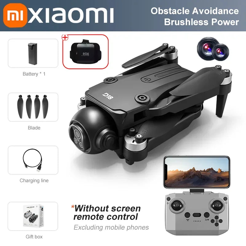 Xiaomi D18 GPS UAV 8K Aerial HD Dual Camera Photography Intelligent Obstacle Avoidance Brushless Power 5G WIFI GPS Return VR UAV