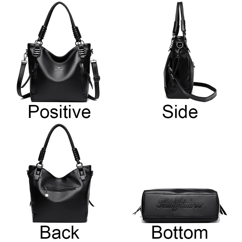 Bolsa de Couro Genuíno Macio de Luxo // Bolsa Mensageiro Transversal de Ombro // Bolsa de Couro de Vaca, Cor Sólida