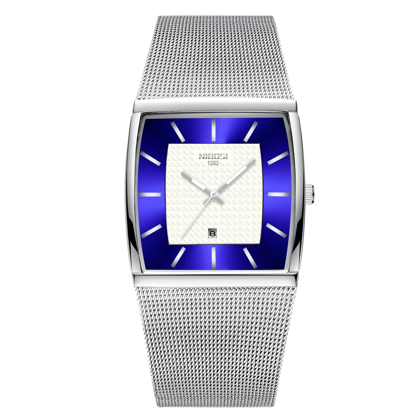Relógios NIBOSI da Moda p/ Homens // Pulseira de Aço Inoxidável // Relógio Esportivo de Quartzo // Data Ultra Automática // Relógio Casual à Prova d'Água // Relógio Masculino