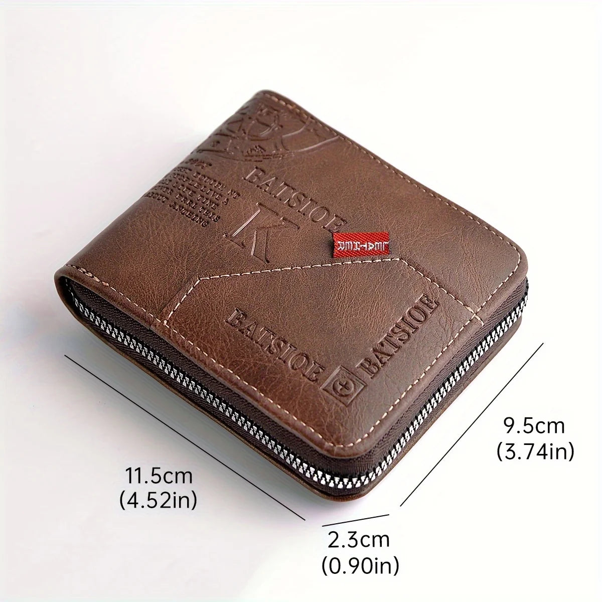 Carteira Masculina de Couro Sintético c/ Cera de Poliuretano // Porta-Moedas // Porta-Cartões // Carteira c/ Zíper