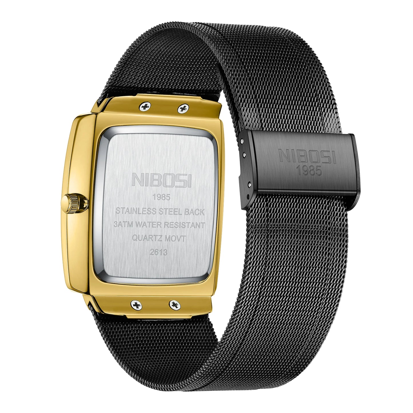Relógios NIBOSI da Moda p/ Homens // Pulseira de Aço Inoxidável // Relógio Esportivo de Quartzo // Data Ultra Automática // Relógio Casual à Prova d'Água // Relógio Masculino