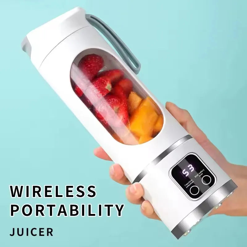Novo Mini Espremedor Elétrico // Copo de Suco c/ Motor Potente // Gelo Picado // Grande Capacidade / 450ml // Display Digital //