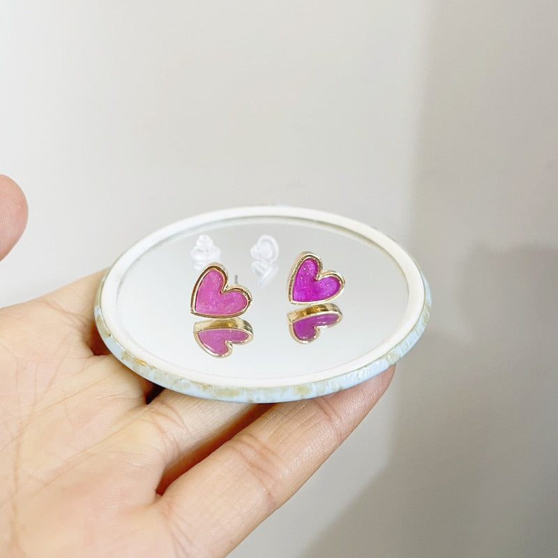 Brinco de Coração Vermelho Novo Design // Feminino Metal Cor Dourada // Olho / Coração / Lábios // Brincos para Presente de Casamento/Noivado. Lindíssimas Jóias. Escolha já a sua!!!