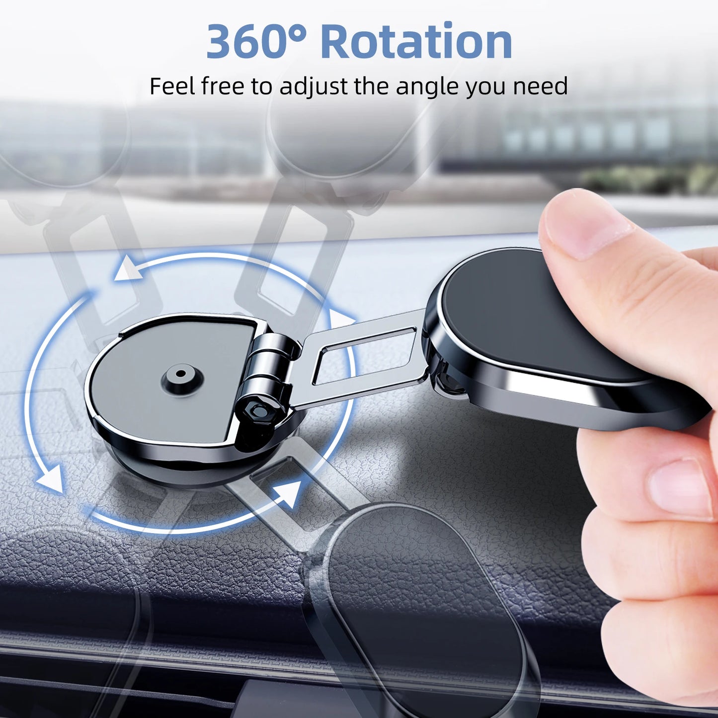 Suporte Magnético p/ Telefone de Carro // Suporte Dobrável p/ Painel // Suporte de Navegação Giratório 360° Graus // Acessórios p/ Carro