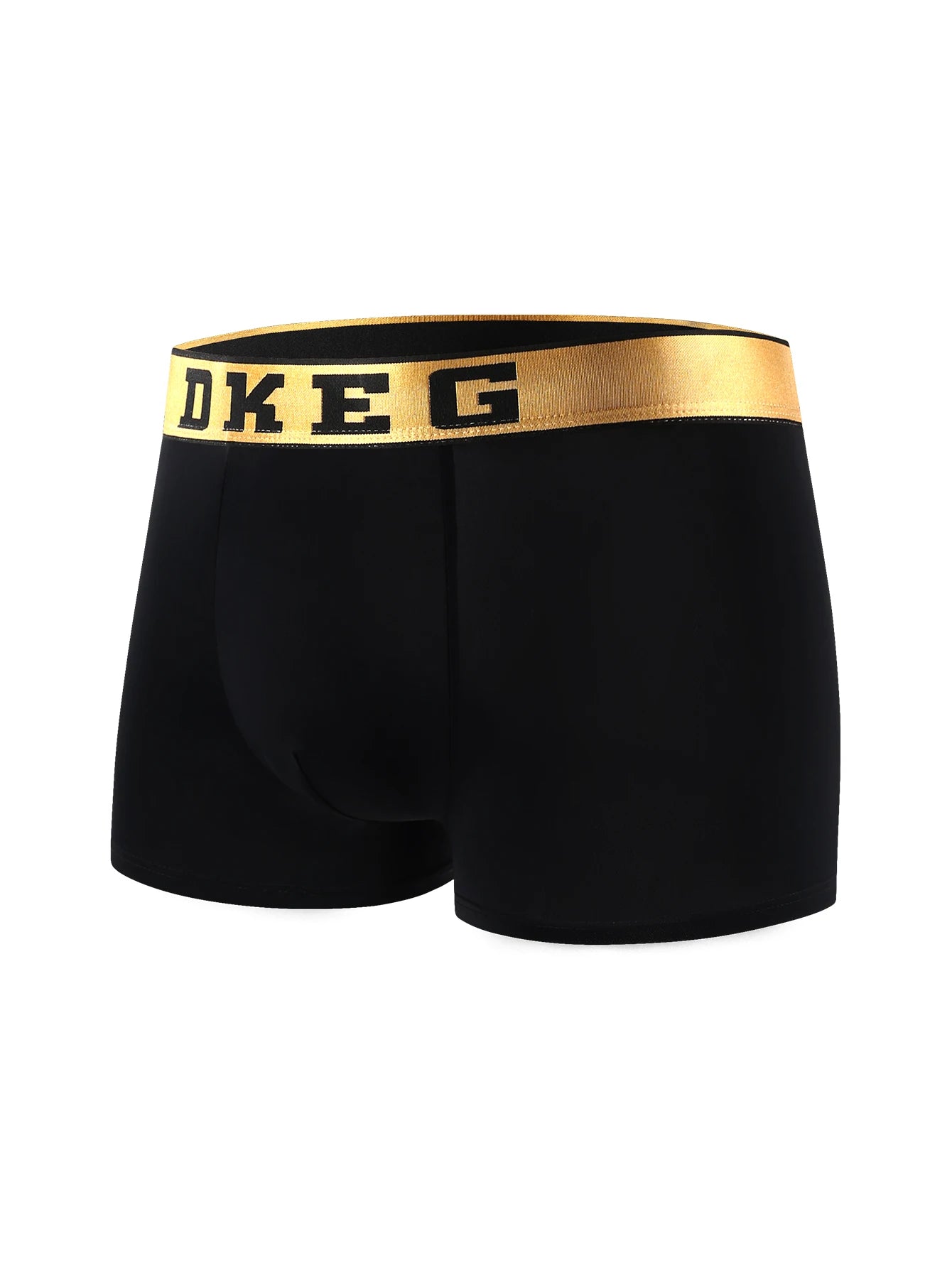 DKEG Masculino Luxuoso Preto e Dourado // Meninos Cueca Verão Gelo Seda // Antibacteriano Respirável // Boxer Shorts 4 peças Combinação