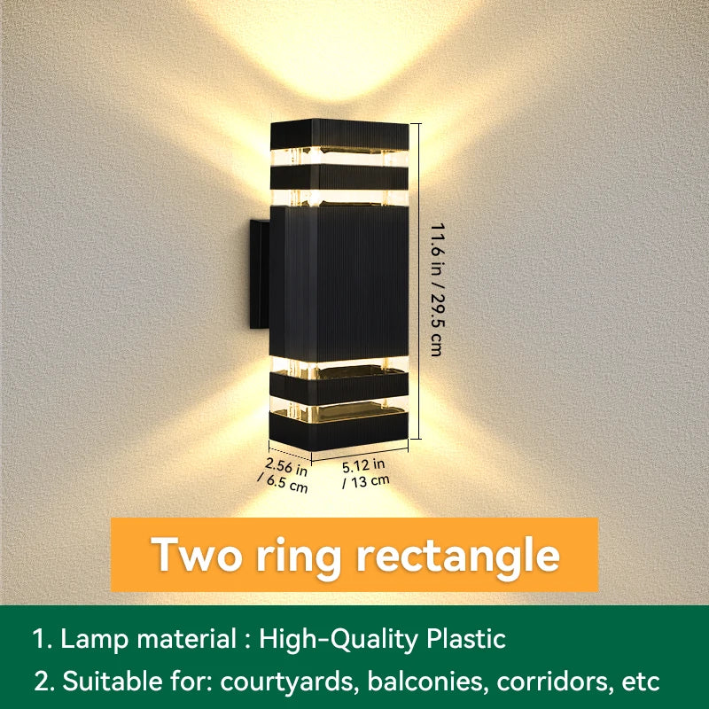 Luminária de Parede Moderna p/ Decoração Externa/Interna E27 // Lâmpadas À Prova d'água // Lâmpada de fachada LED // Decoração Externa/Interna p/ Casa