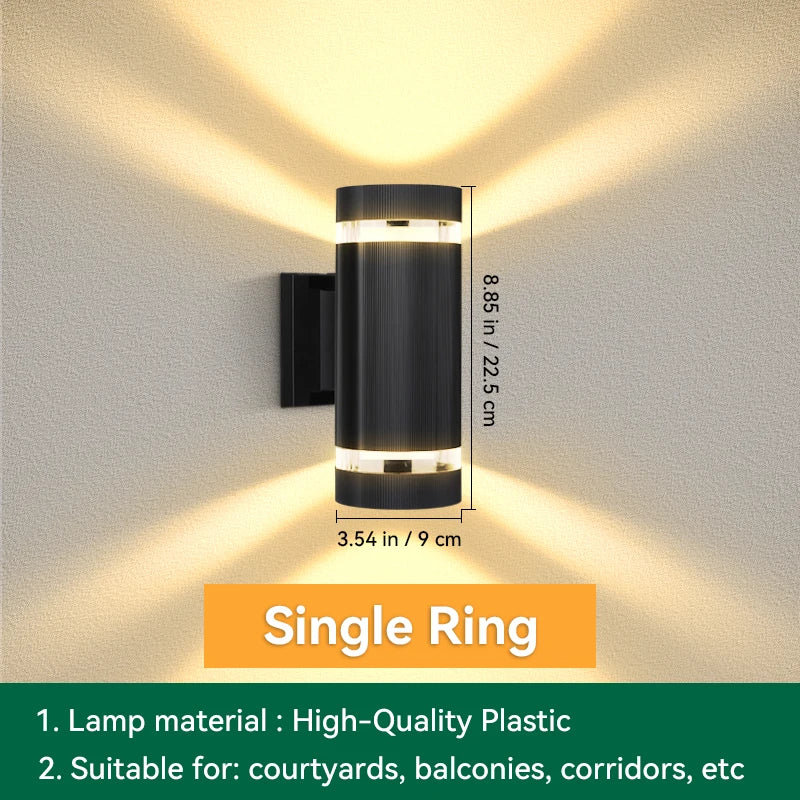 Luminária de Parede Moderna p/ Decoração Externa/Interna E27 // Lâmpadas À Prova d'água // Lâmpada de fachada LED // Decoração Externa/Interna p/ Casa