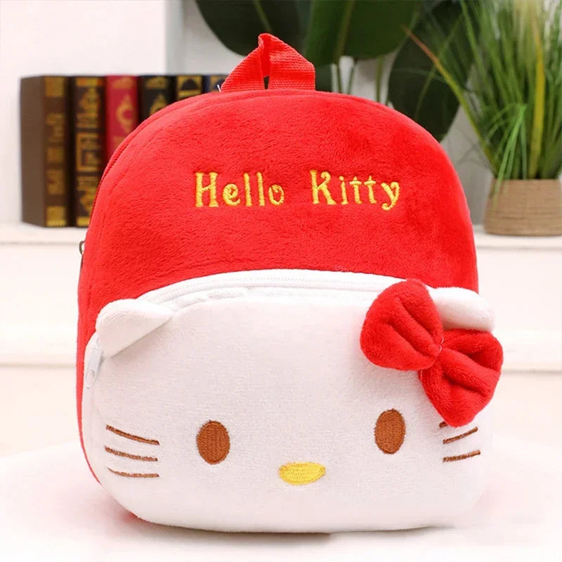 Mochila Sanrio Hello Kitty Anime Mochila de Pelúcia Desenho Animado Mochila Escolar de Jardim de Infância Kawaii Bolsa de Ombro Cosplay Presentes Surpresa