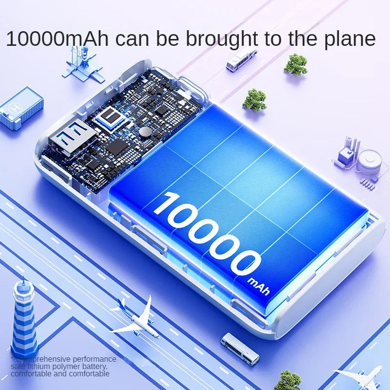 Carregador portátil NOHON 10000mAh para iPhone 14, 13, 12, 11 X, XS, XR, Samsung, Xiaomi, Oneplus Mini Powerbank, bateria externa