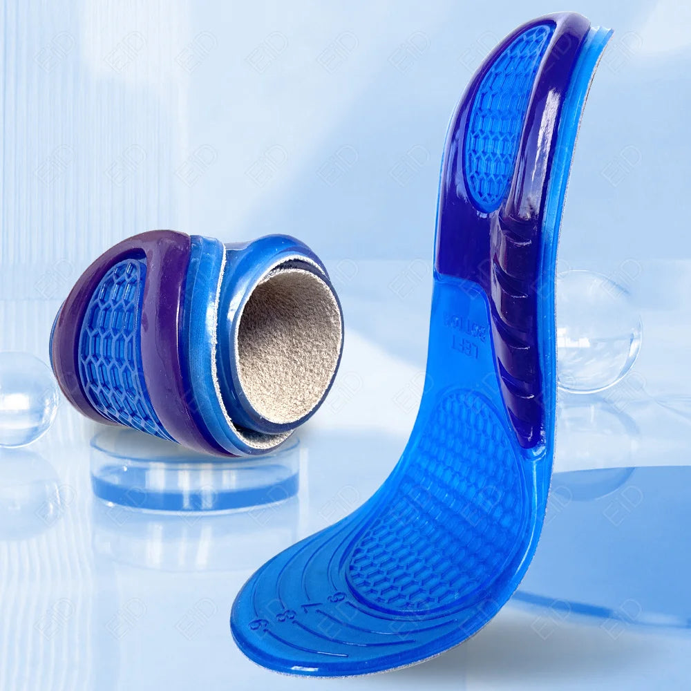 Palmilhas de Silicone p/ Sapatos // Palmilha de Suporte de Arco Ortopédico // Palmilha Macia p/ Calçados // Modelo Esportivo Antiderrapante // Sola de Sapato Unissex Tamanho Grande
