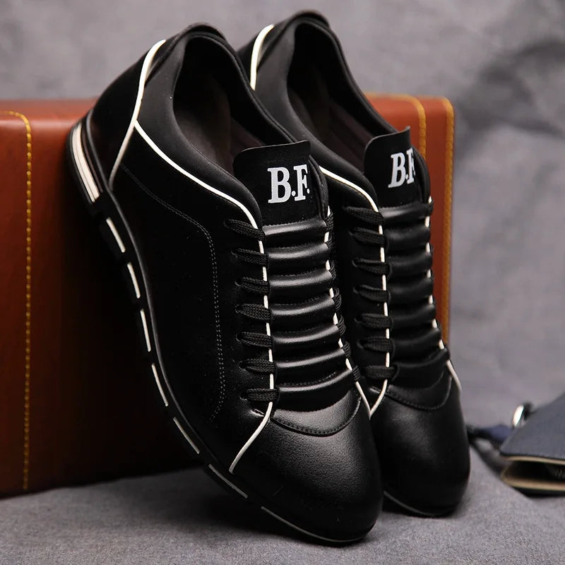 Sapato Social BKQU Masculino Casual Respirável de Couro do Plutônio // Sapatos p/ Homens de Negócios // Tamanho 38-48 // Estilo e Distinção no Estilo Britânico!!!