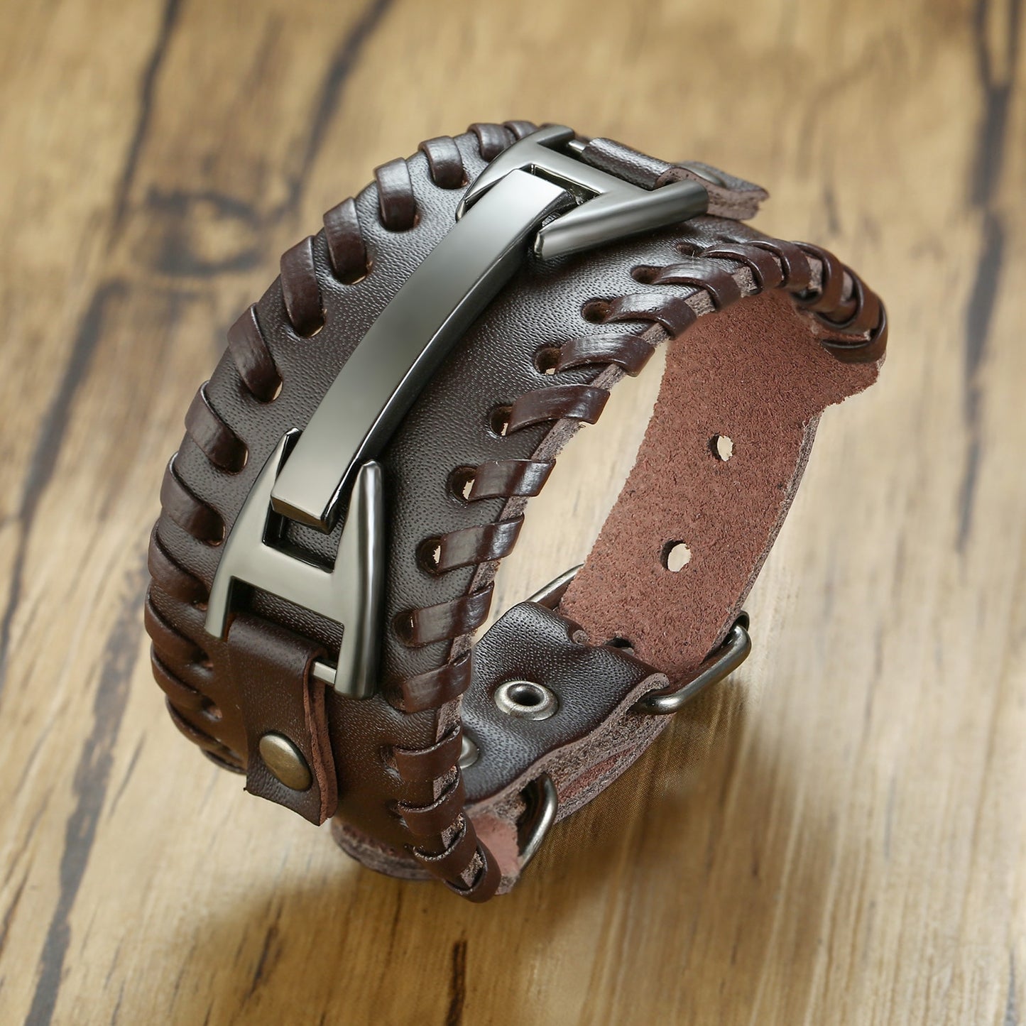 Pulseiras Masculinas Elegantes VENOX de Couro // Envolto em Couro Rock Punk // Pingente de Bússola Masculina // Joia de Pulso, Comprimento Ajustável // Elegante e Super Moderna!!!"