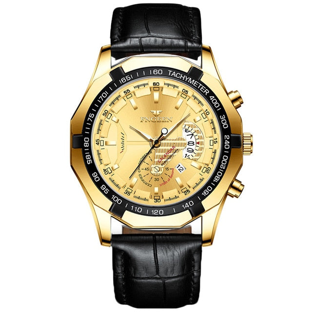 2025 Top Brand Relógio de Luxo FNGEEN Esportivo Quartzo Militar Aço Completo // Moda Casual Relógio de Pulso Masculino À Prova D' Água 50M de Profundidade