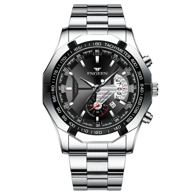 2025 Top Brand Relógio de Luxo FNGEEN Esportivo Quartzo Militar Aço Completo // Moda Casual Relógio de Pulso Masculino À Prova D' Água 50M de Profundidade