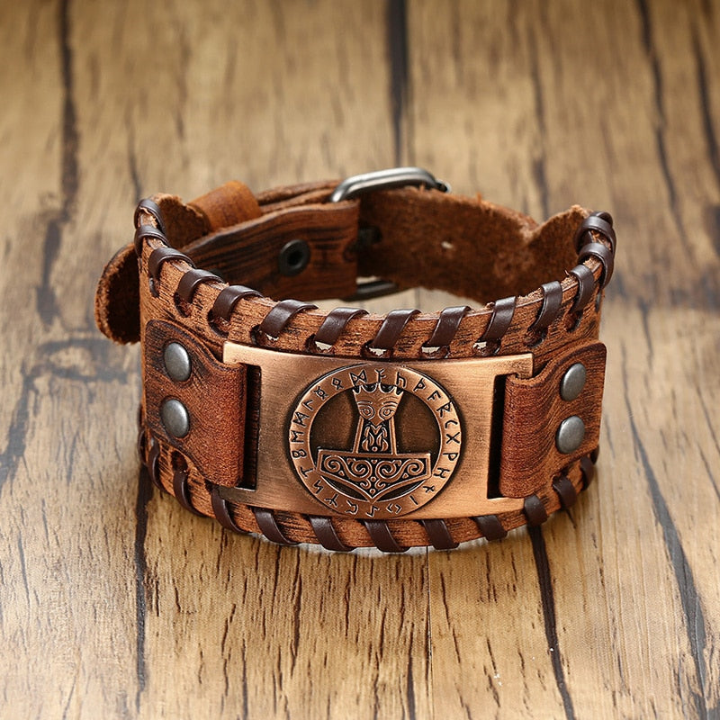 Pulseiras Masculinas Elegantes VENOX de Couro // Envolto em Couro Rock Punk // Pingente de Bússola Masculina // Joia de Pulso, Comprimento Ajustável // Elegante e Super Moderna!!!"