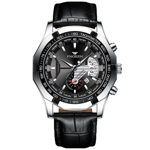 2025 Top Brand Relógio de Luxo FNGEEN Esportivo Quartzo Militar Aço Completo // Moda Casual Relógio de Pulso Masculino À Prova D' Água 50M de Profundidade