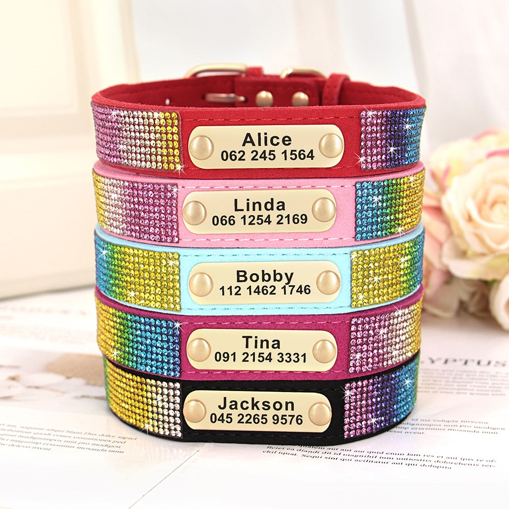 Coleira Personalizada PET ARTIST Bling // Colar Anti-Perda Personalizável para Identificação de Animal de Estimação // Colar Ajustável para Animais de Estimação
