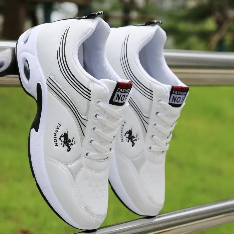 Tênis de Couro Feelldi Superstar Trainers // Preto / Branco / Azul // Muito Resistente e Durável // COLEÇÃO 2023 // Inigualável!