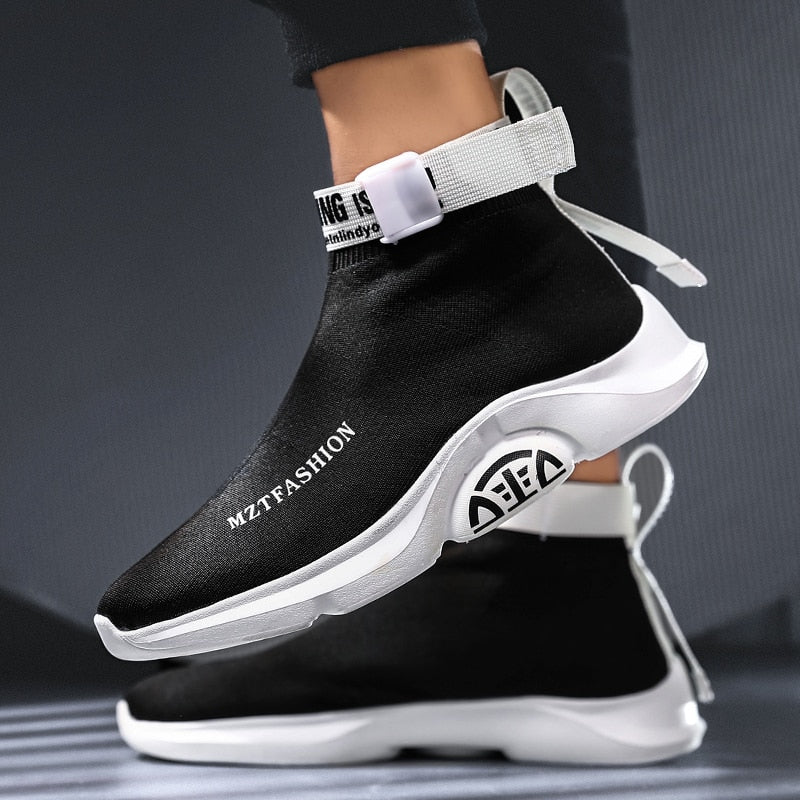 Tênis Masculinos FICHAMES Cano Alto Hip Hop // Sapatos Respiráveis Leves // Calçado de Caminhada Masculino Super Lindos e Confortáveis!!!
