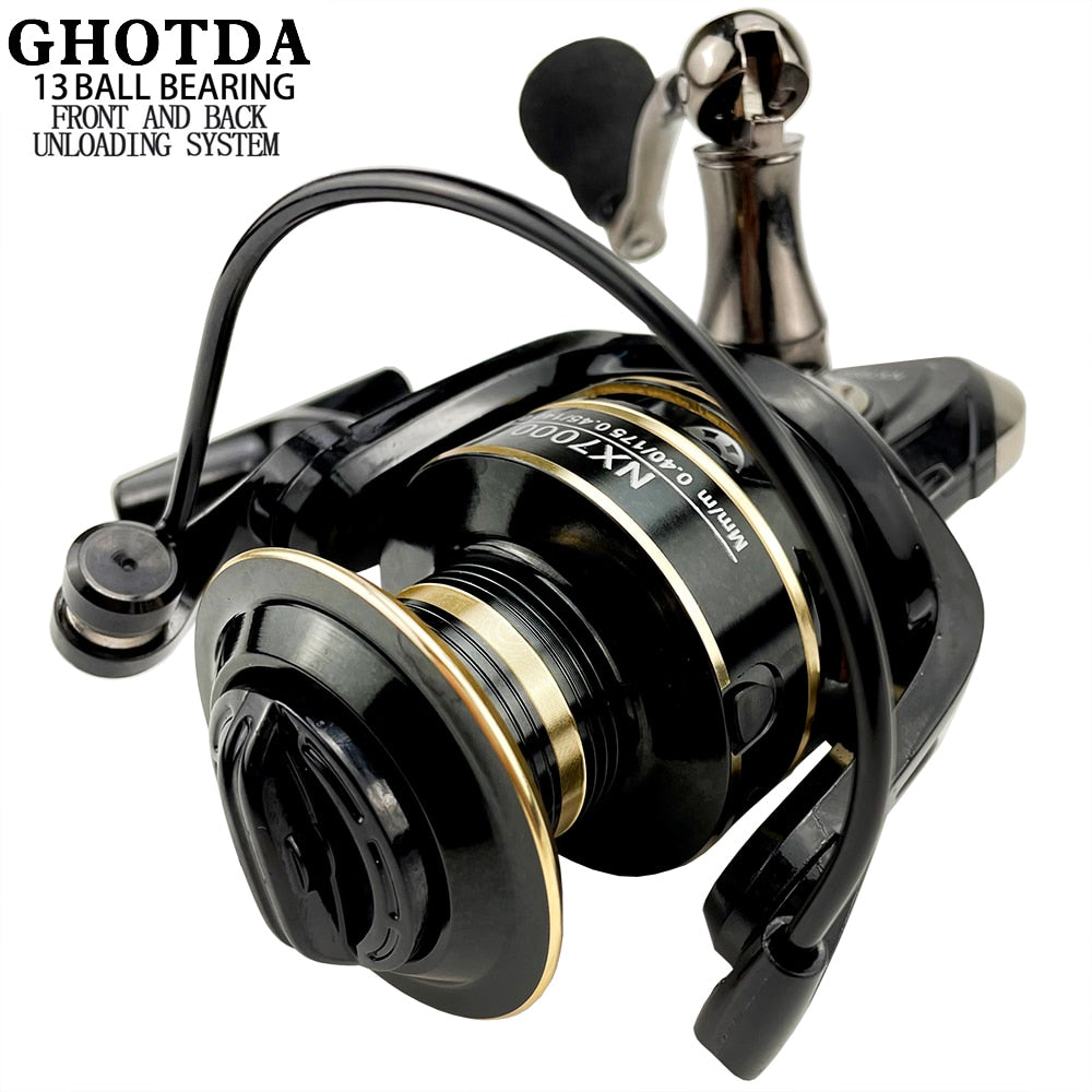 Carretel de Pesca GHOTDA // Carretel de Metal - Aço Inoxidável // Rolamento de Esferas // Cabo de Metal // Carretel Para Pesca em Água Salgada ou ÁGUA Doce // Agora o Peixe não Escapa!!!